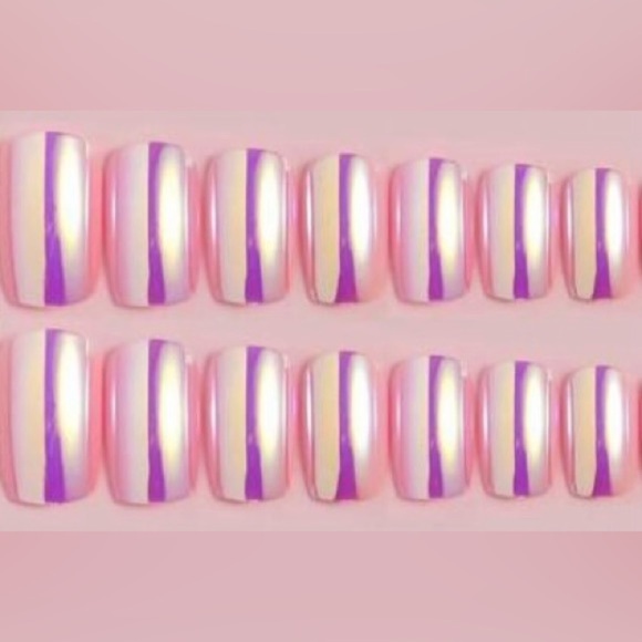 Pink Chrome Press On Nails - Picture 2 of 2